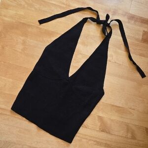 Black Halter Crop Top By LA Hearts Size S